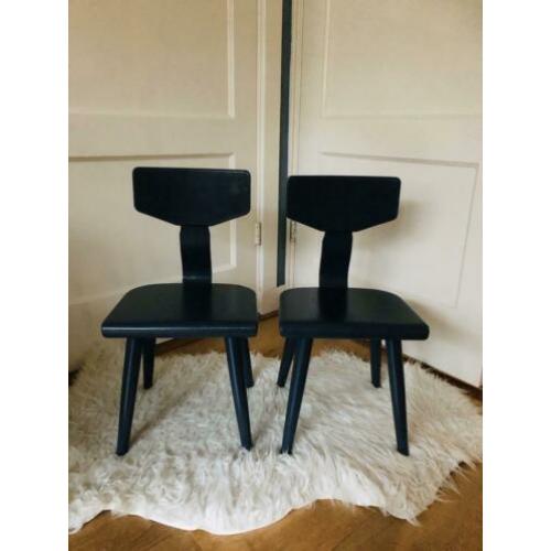 Vintage schoolstoeltjes stoeltje school kleuter peuter retro