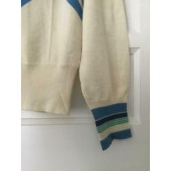 Mt 40/42 - Bleyle wit blauw vintage 60s 70s vest