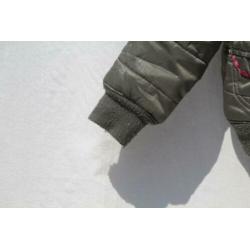 Stoere grijs-roze winterjas.Mt 86.Merk Dirkje