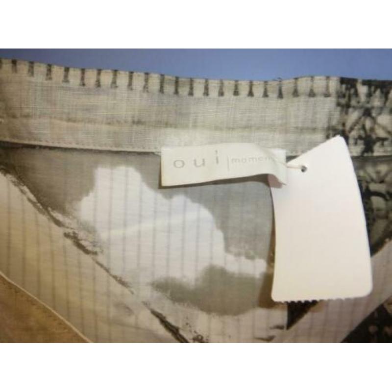 Oui linnen top creme grijs met scheepswerf print mt 42 31053