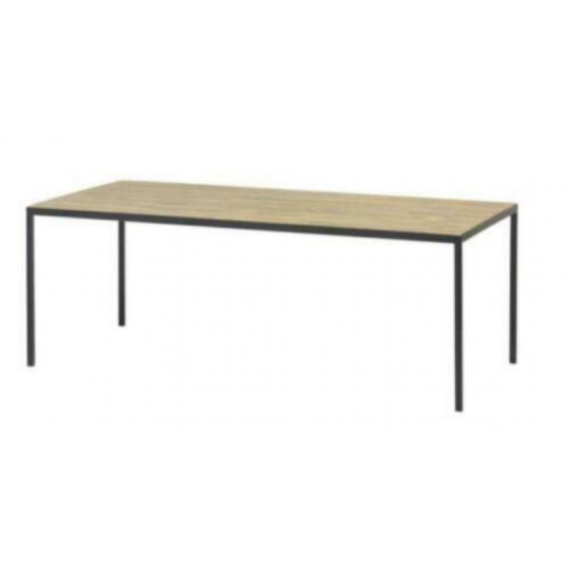 Tuintafel 210x100 acacia zwart gepoedercoat