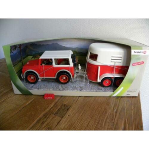 Schleich muller rode jeep en trailer