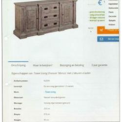 Meubel massief dressoir Monza
