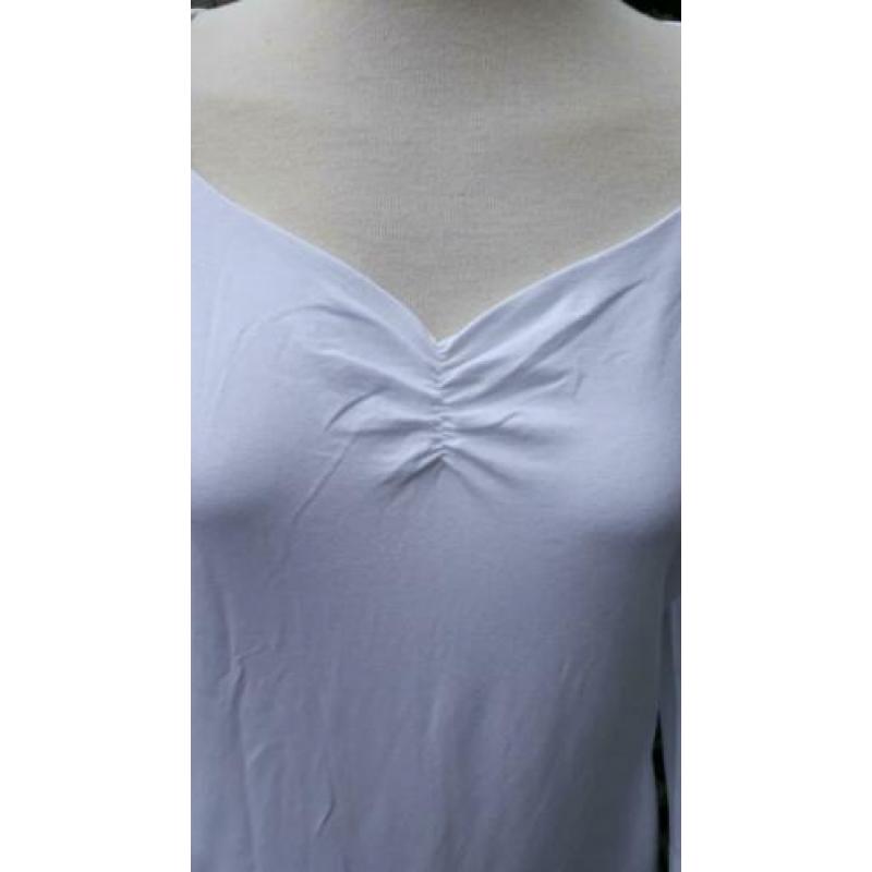 • Olsen wit shirt mt 42 met driekwart mouwen zgan, mooie di