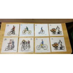 Diverse tegels Van Gazelle fietsen.