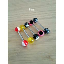 Nieuwe tongpiercings met acryl balletjes. 10 voor 5,00!