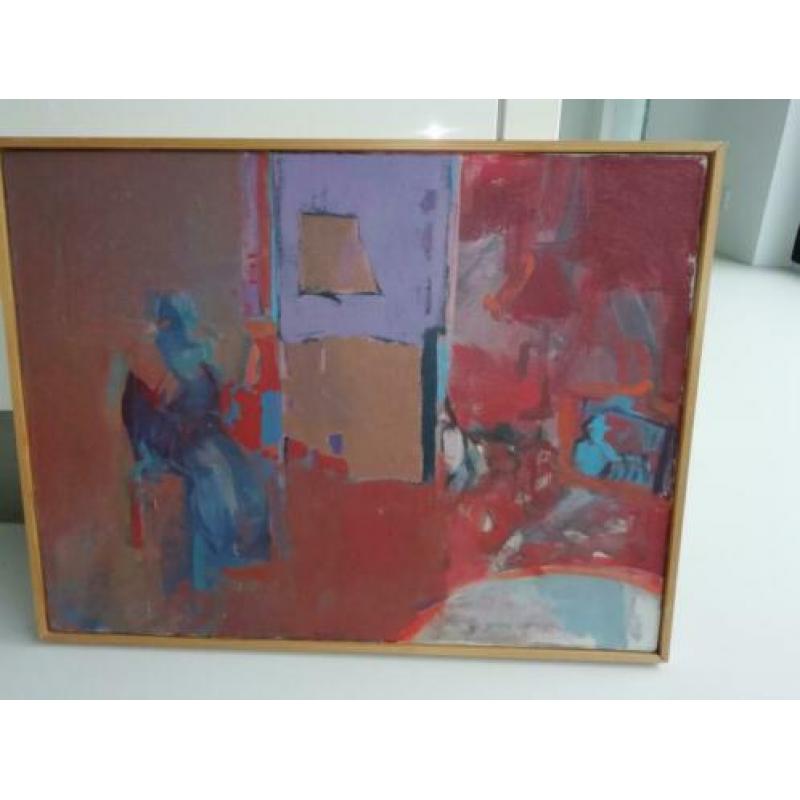 rood tinten abstract werk M.H.L. Serry