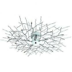 2x chromen plafondlampen van 85 en 100 cm