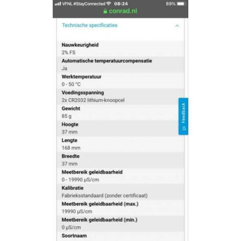 Voltcraft geleidbaarheidmeter voor osmose water( garnalen)