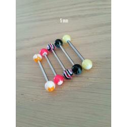 Nieuwe tongpiercings met acryl balletjes. 10 voor 5,00!
