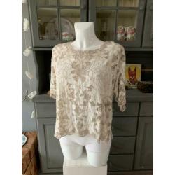 Leuke gehaakte boho hippie top maat M