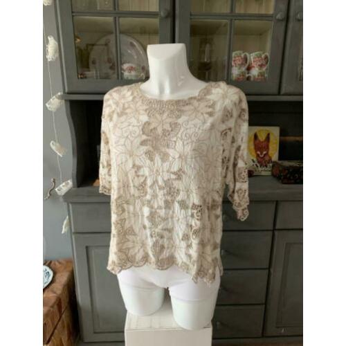 Leuke gehaakte boho hippie top maat M