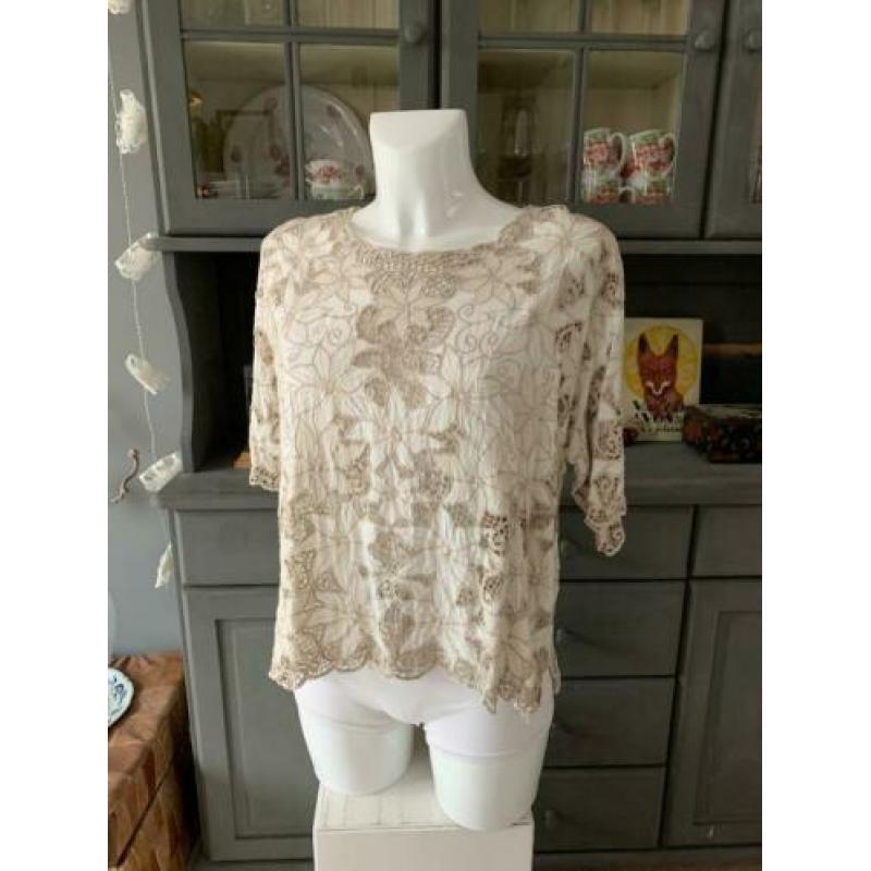 Leuke gehaakte boho hippie top maat M