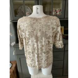 Leuke gehaakte boho hippie top maat M