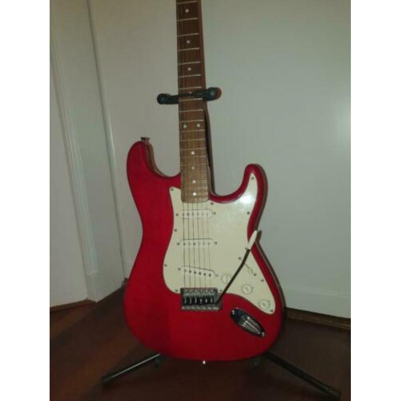 Elektrische beginners gitaar met versterker en accessoires