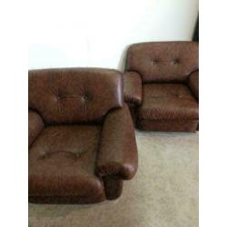Lederen vintage fauteuils / Italiaans design