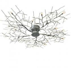 2x chromen plafondlampen van 85 en 100 cm