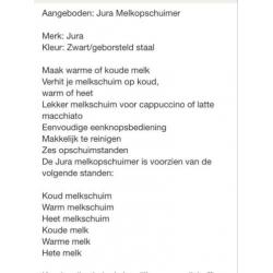 Jura melk opschuimer