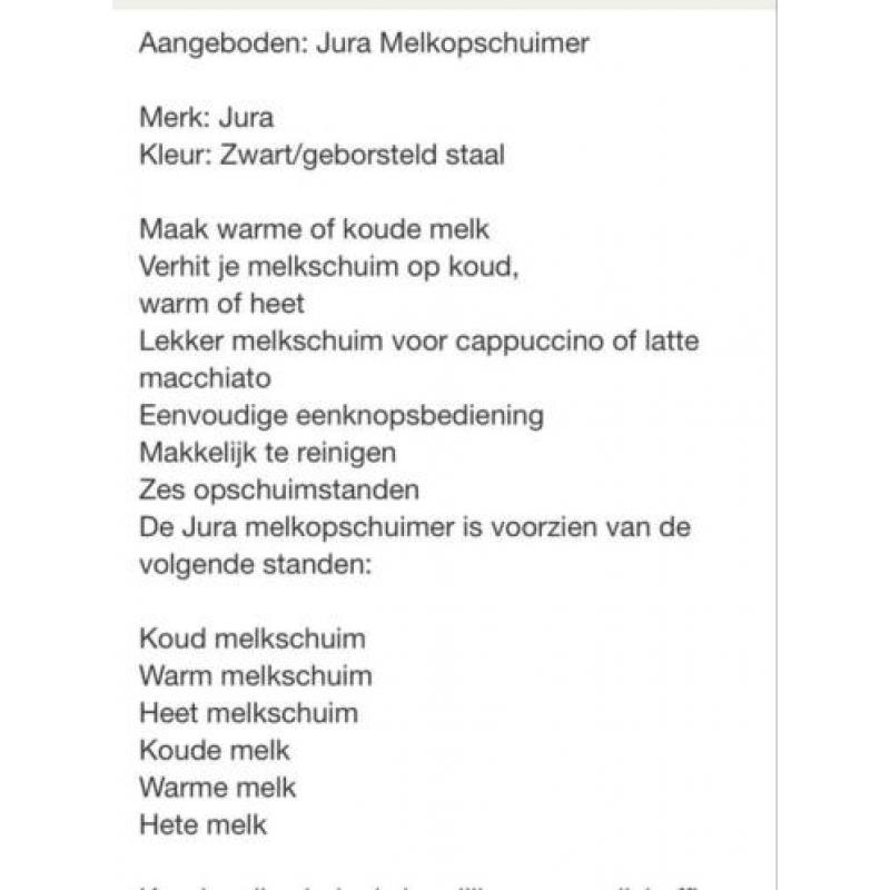 Jura melk opschuimer