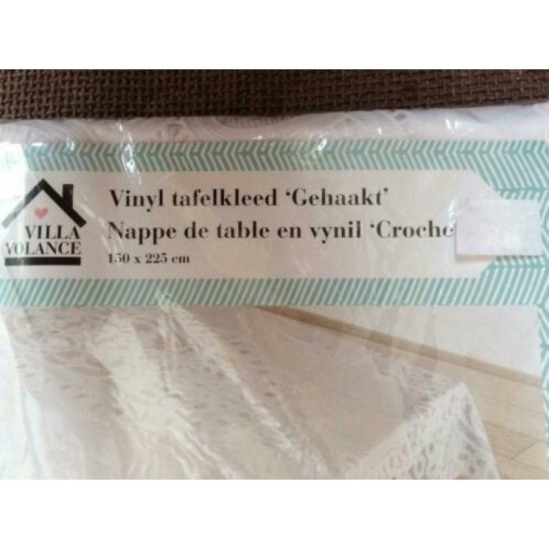 Vinyl tafelkleed rechthoek binnen buiten wit nieuw