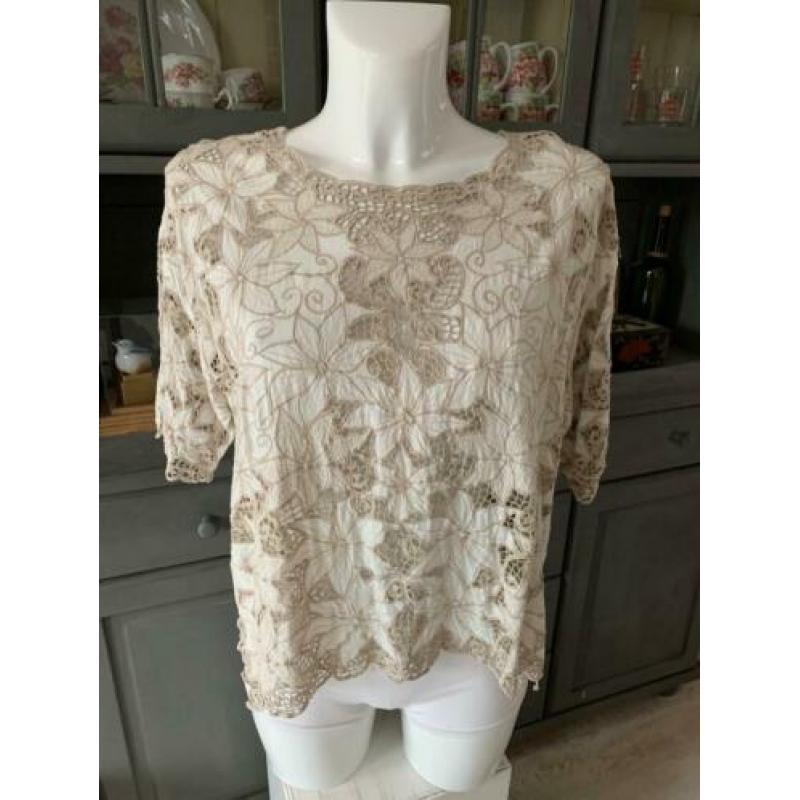 Leuke gehaakte boho hippie top maat M