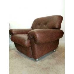 Lederen vintage fauteuils / Italiaans design