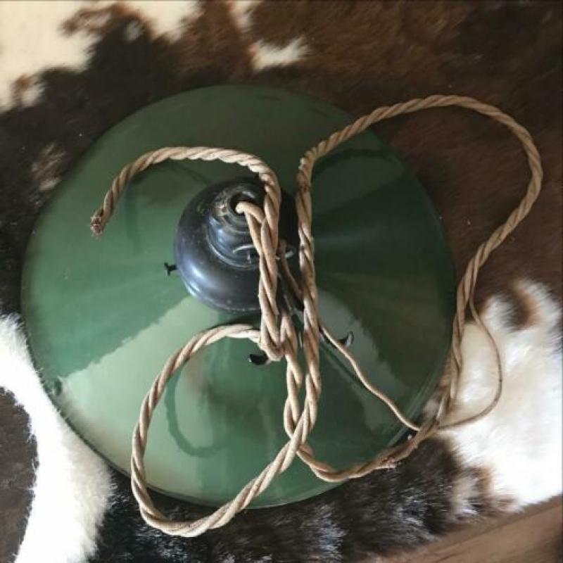 Bakeliet lamp vintage hanglamp groen industrieel antiek