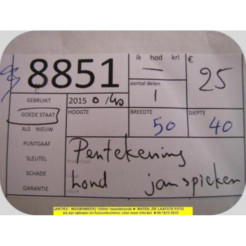 8851 - pentekening hond - Jan Spieker - € 15