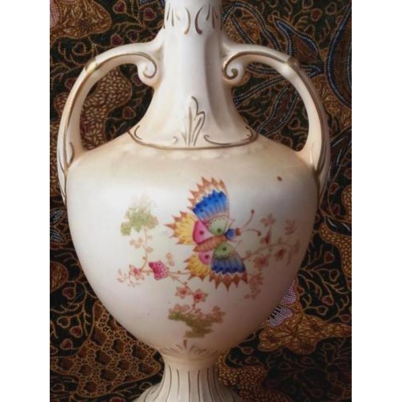 Stel prachtige antieke Engelse vaasjes van Crown Ducal 22 cm
