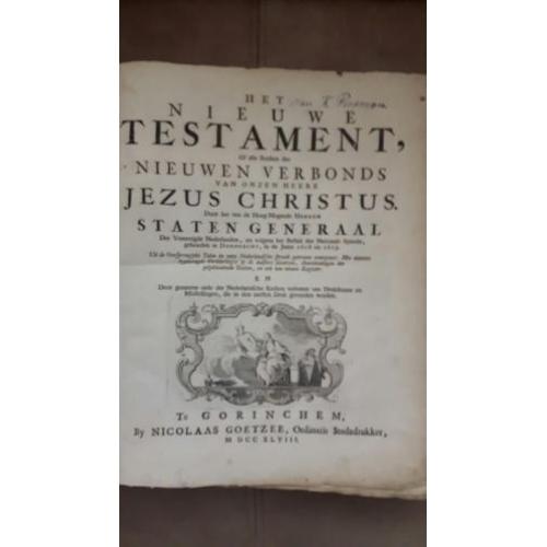 Goetzee Statenbijbel Nieuwe Testament 1748
