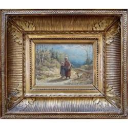 = Theodoor Soeterik 1810-1883 ===vrouw met kind op landweg=