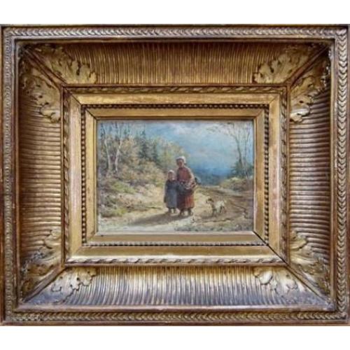 = Theodoor Soeterik 1810-1883 ===vrouw met kind op landweg=
