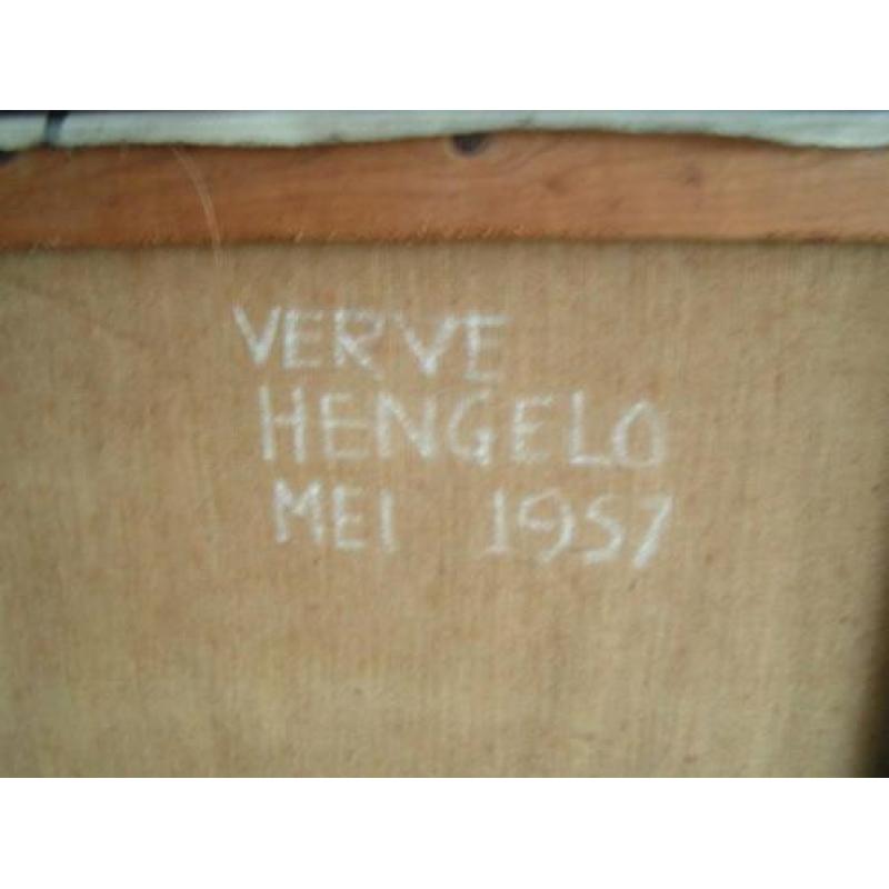 Hubert Bekman Verve Hengelo 1957 Compositie paars en blauw