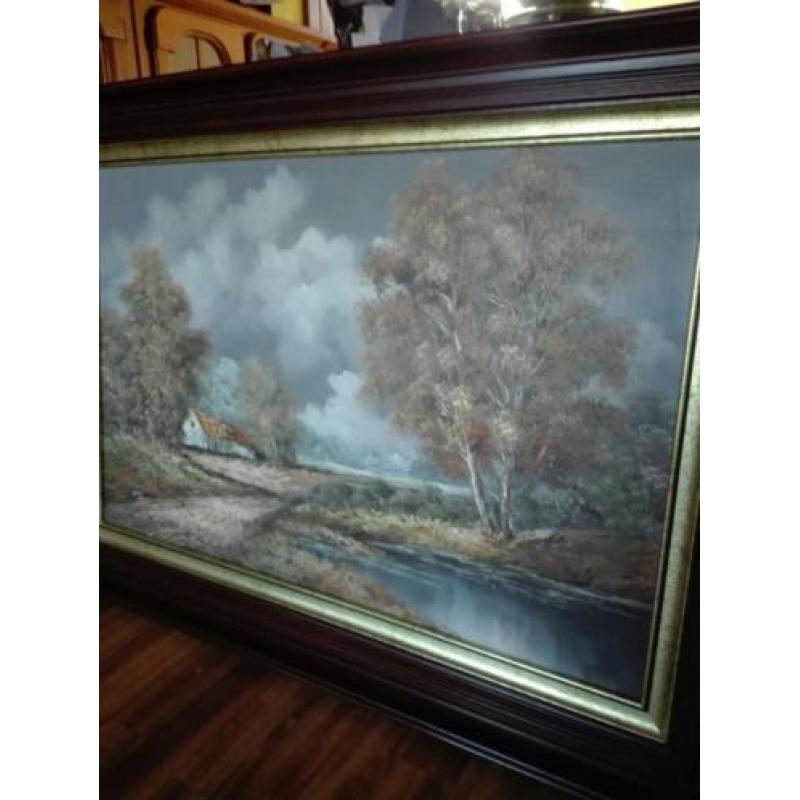 Pracht klassiek schilderij in olieverf op doek i.g.staat.