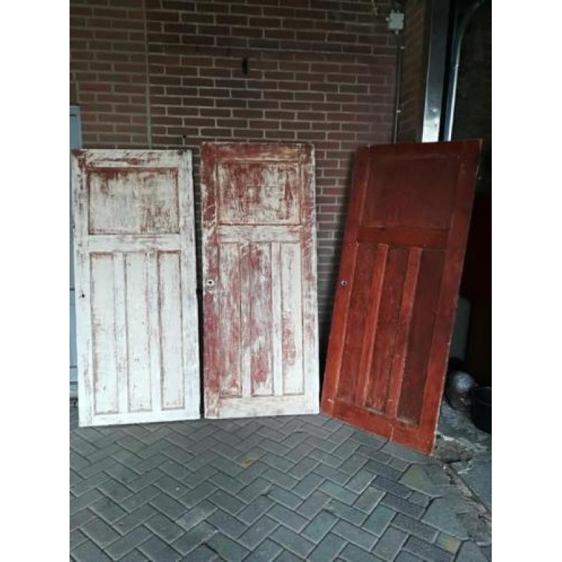 3x vintage/shabby paneeldeuren bieden per St.