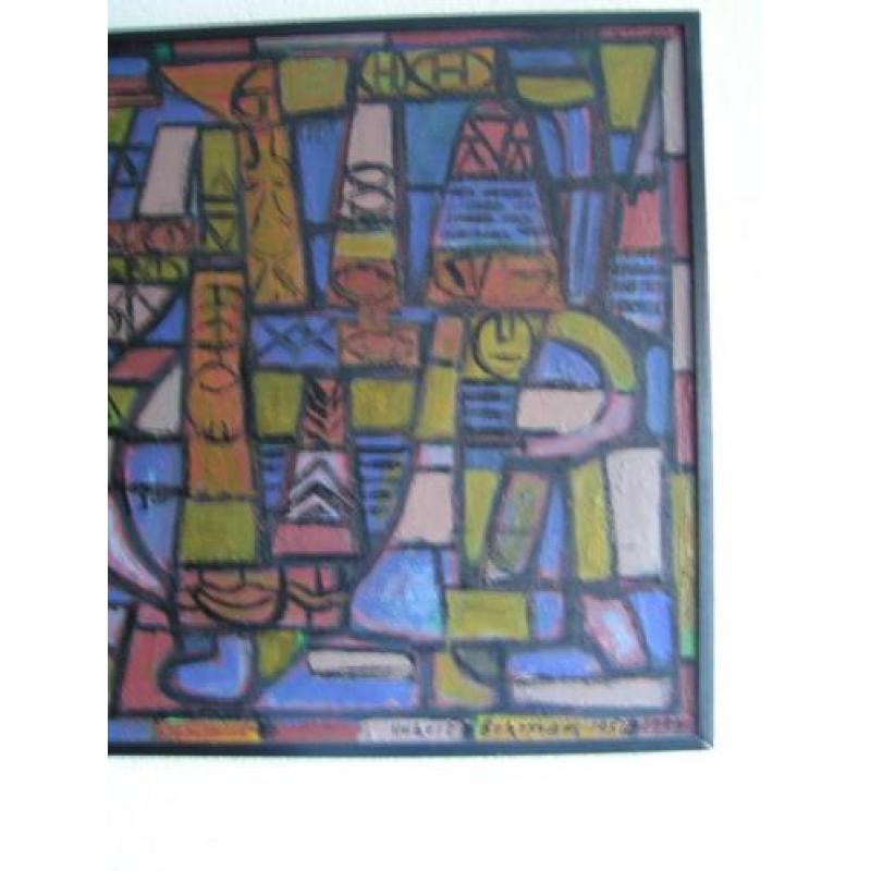 Hubert Bekman Verve Hengelo 1957 Compositie paars en blauw