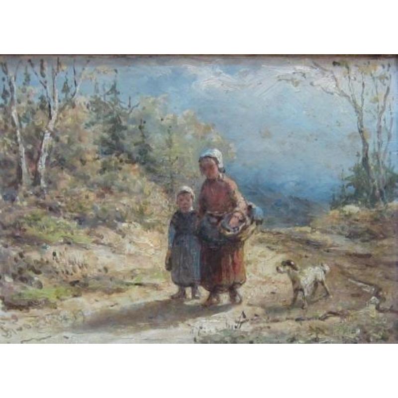 = Theodoor Soeterik 1810-1883 ===vrouw met kind op landweg=