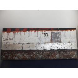 abstract schilderij zwart grijs rood