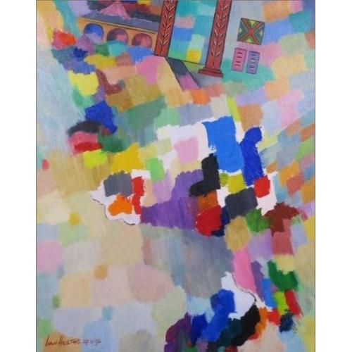 Jan van Holthe - La porte Du ciel - 92 x 73 cm - olieverf...