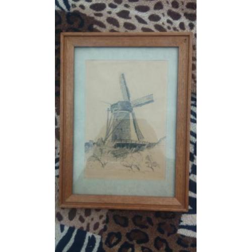 oude tekening stellingmolen Vreeswijk 1942