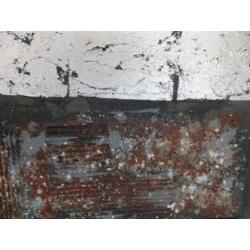 abstract schilderij zwart grijs rood