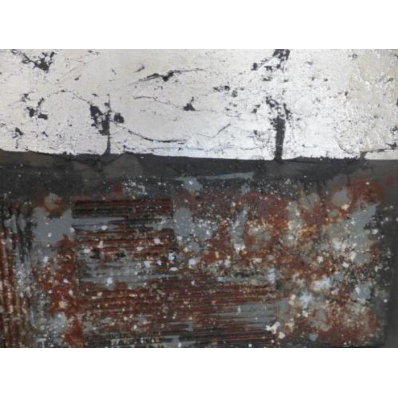 abstract schilderij zwart grijs rood