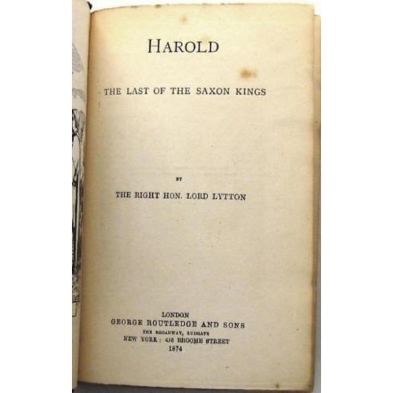 Harold Last of the Saxon Kings 1874 Lord Lytton HC Routledge