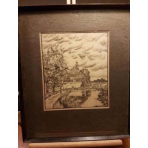 Prachtige Tekening verdwenen molen Voorsterbeek 1939!! Kroon