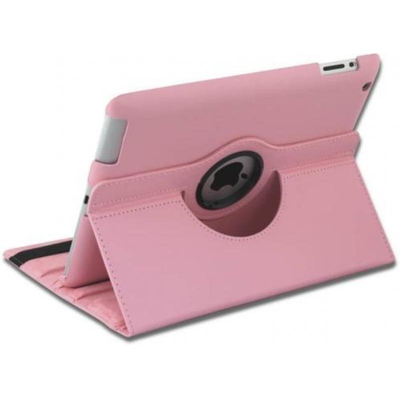 iPad 2/3/4 hoes 360 graden roteerbaar PU Leder Licht-Roze