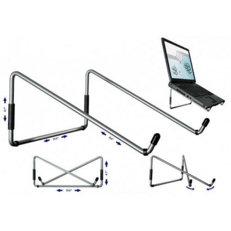 R-GO Steel Travel Laptopstandaard, Zilver