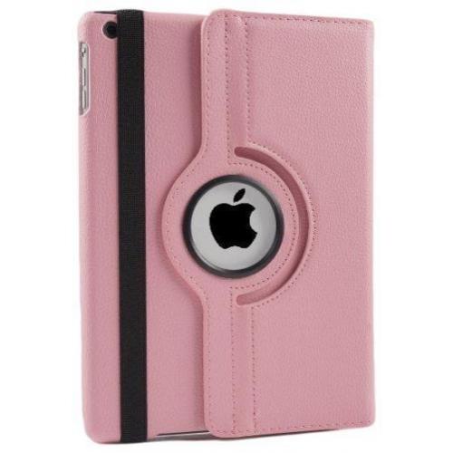 iPad 2/3/4 hoes 360 graden roteerbaar PU Leder Licht-Roze