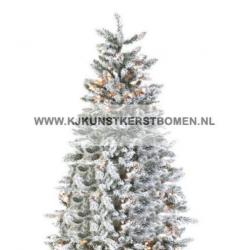 Besneeuwde Kunst kerstboom Flock incl warme LED verlichting