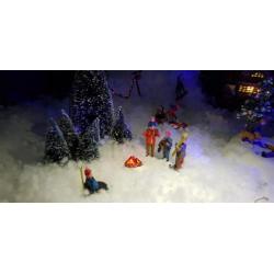 Compleet ski/ wintersport kerstdorp grotendeels lemax
