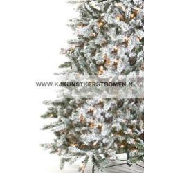 Besneeuwde Kunst kerstboom Flock incl warme LED verlichting